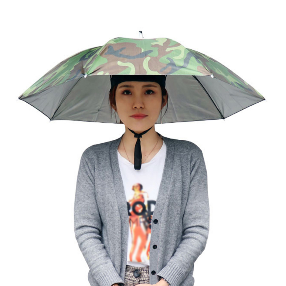 Umbrella Hat, 30 inch Hands Free Umbrella Cap for Adults and Kids, Fishing Golf Gardening Sunshade Outdoor Headwear